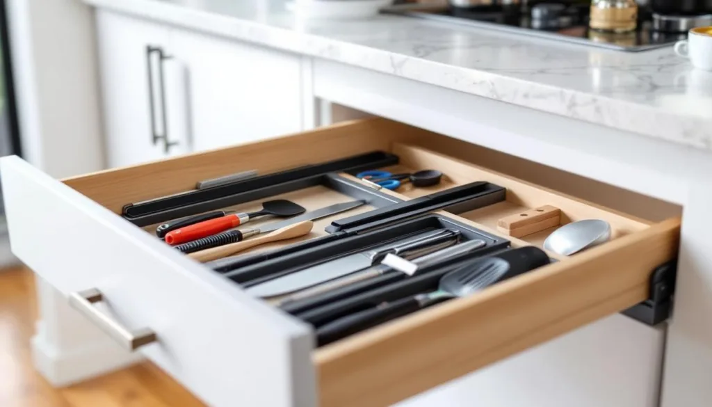 ein erfahrener küchenprofi zeigt, wie magnetstreifen effektiv eingesetzt werden, um schubladen von werkzeugen zu befreien und für mehr ordnung zu sorgen.