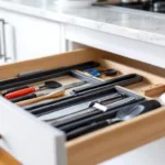 ein erfahrener küchenprofi zeigt, wie magnetstreifen effektiv eingesetzt werden, um schubladen von werkzeugen zu befreien und für mehr ordnung zu sorgen.