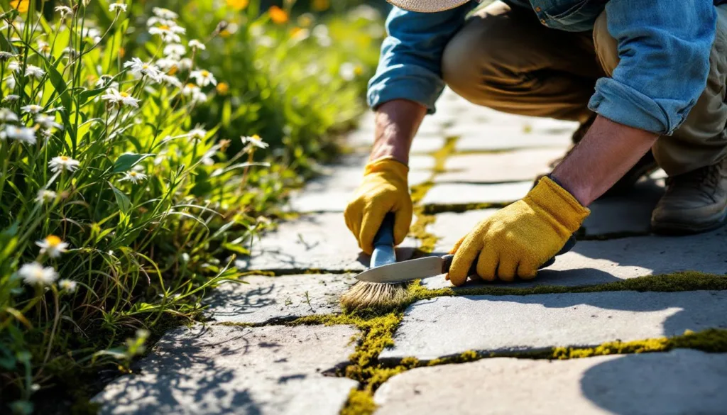 diese methode reinigt gehwege perfekt ganz ohne chemie und unkrautvernichter – natürliche handgriffe für strahlend saubere wege.